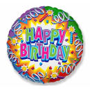Flexmetal Folienballon Happy Birthday Luftschlangen...