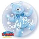 Luftballon Bär im Ballon Baby Boy Blau Double Bubble...