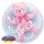 Luftballon Bär im Ballon Baby Girl rosa  Double Bubble Folie ø61cm