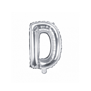 Partydeco Folienballon Buchstabe D Silber 35cm-1St