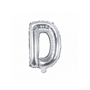 Partydeco Folienballon Buchstabe D Silber 35cm-1St