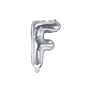 Partydeco Folienballon Buchstabe F Silber 35cm-1St