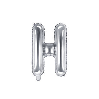 Partydeco Folienballon Buchstabe H Silber 35cm-1St