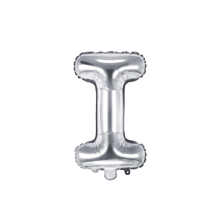 Partydeco Folienballon Buchstabe i Silber 35cm-1St