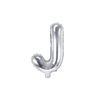 Partydeco Folienballon Buchstabe J Silber 35cm-1St