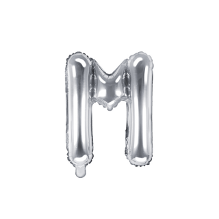 Partydeco Folienballon Buchstabe M Silber 35cm-1St