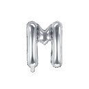 Luftballon Buchstabe M Silber Folie ca 35cm