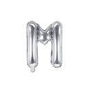 Partydeco Folienballon Buchstabe M Silber 35cm-1St