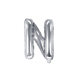 Partydeco Folienballon Buchstabe N Silber 35cm-1St