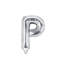 Partydeco Folienballon Buchstabe P Silber 35cm-1St