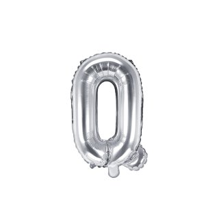 Luftballon Buchstabe Q Silber Folie ca 35cm
