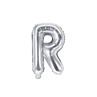 Partydeco Folienballon Buchstabe R Silber 35cm-1St