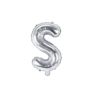 Partydeco Folienballon Buchstabe S Silber 35cm-1St