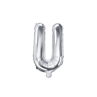 Partydeco Folienballon Buchstabe U Silber 35cm-1St