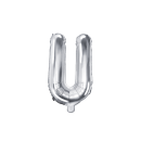 Partydeco Folienballon Buchstabe U Silber 35cm-1St