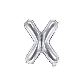 Luftballon Buchstabe X Silber Folie ca 35cm
