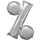 Luftballon Symbol % Silber Folie ca 35cm