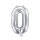 Partydeco Folienballon -Zahl 0- Silber 35cm-1St