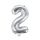 Partydeco Folienballon -Zahl 2- Silber 35cm-1St