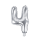 Partydeco Folienballon -Zahl 4- Silber 35cm-1St
