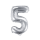 Partydeco Folienballon -Zahl 5- Silber 35cm-1St