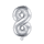 Partydeco Folienballon -Zahl 8- Silber 35cm-1St