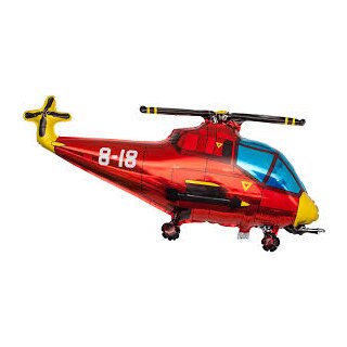 Flexmetal Folienballon Hubschrauber Rot 96cm unverpackt-1St