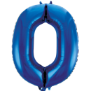 Globos Folienballon -Zahl 0- Blau-Dunkelblau Folie 86cm-1St