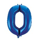 Luftballon Zahl 0 Blau Folie ca 86cm