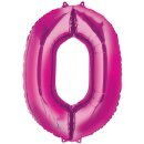 Luftballon Zahl 0 Pink Folie ca 86cm