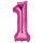 Globos Folienballon -Zahl 1- Pink Folie 86cm-1St
