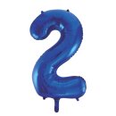 Luftballon -Zahl 2- Blau Folie ca 86cm