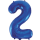 Globos Folienballon -Zahl 2- Blau-Dunkelblau Folie 86cm-1St