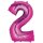Globos Folienballon -Zahl 2- Pink Folie 86cm-1St
