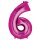 Globos Folienballon -Zahl 6- Pink Folie 86cm-1St