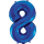 Globos Folienballon -Zahl 8- Blau-Dunkelblau Folie 86cm-1St