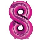 Luftballon Zahl 8 Pink Folie ca 86cm