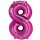 Globos Folienballon -Zahl 8- Pink Folie 86cm-1St