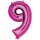 Globos Folienballon -Zahl 9- Pink Folie 86cm-1St