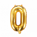 Partydeco Folienballon -Zahl 0- Gold 35cm-1St