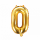 Partydeco Folienballon -Zahl 0- Gold 35cm-1St