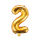 Partydeco Folienballon -Zahl 2- Gold 35cm-1St