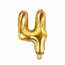 Luftballon -Zahl 4- Gold Folie ca 35cm
