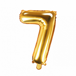 Partydeco Folienballon -Zahl 7- Gold 35cm-1St