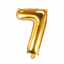 Partydeco Folienballon -Zahl 7- Gold 35cm-1St