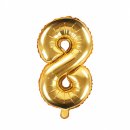 Luftballon -Zahl 8- Gold Folie ca 35cm
