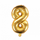 Partydeco Folienballon -Zahl 8- Gold 35cm-1St