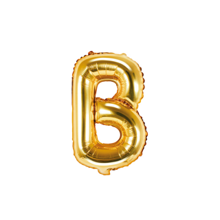Partydeco Folienballon Buchstabe B Gold 35cm-1St