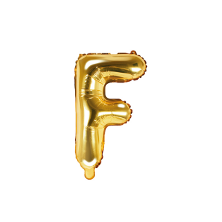 Partydeco Folienballon Buchstabe F Gold 35cm-1St