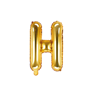 Partydeco Folienballon Buchstabe H Gold 35cm-1St